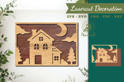 House Lasercut Wall Decor SVG Product Image 1