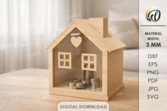 House Money Bank Laser Cut. Saving Box SVG Product Image 1