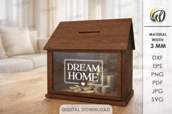 House Money Bank Laser Cut. Saving Box SVG Product Image 1