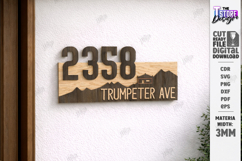 Modern House Number - Address Sign SVG Layered Laser Cut Product Image 1