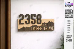 Modern House Number - Address Sign SVG Layered Laser Cut Product Image 1