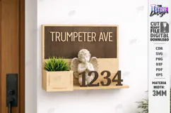 Modern House Number - Address Sign SVG Layered Laser Cut Product Image 1