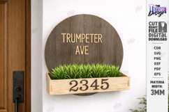 Modern House Number - Address Sign SVG Layered Laser Cut Product Image 1
