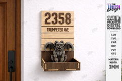 Modern House Number Sign Laser Cut | Wall Address Plaque SVG Product Image 1