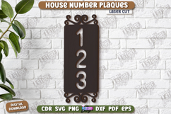 House Number Plaques Laser Cut | Carved Outdoor Number |CNC Product Image 1