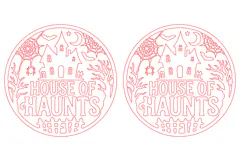House of Haunts Halloween Door Hanger Laser Cut SVG Product Image 2