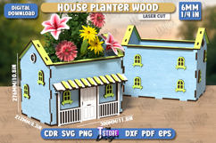 House Planter Wood Laser Cut | Flower Holder | Home Garden Product Image 1