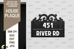 House Number Plaque Laser Cut. House Sign SVG Design Product Image 1