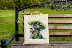 Fairy Tree House Watercolor Sublimation Clipart Product Image 8