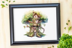 Fairy Tree House Watercolor Sublimation Clipart Product Image 7