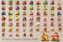 Fairy sweets house sublimation | Fairy house fruit clipart Product Image 1