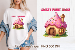 Cute fairy sweets house sublimation | Fairy house clipart Product Image 1