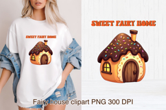 Cute fairy sweets house sublimation | Fairy house clipart Product Image 1