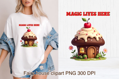 Cute fairy sweets house sublimation | Fairy house clipart Product Image 1