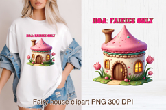 Cute fairy sweets house sublimation | Fairy house clipart Product Image 1