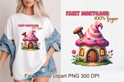 Cute fairy sweets house sublimation | Fairy house clipart Product Image 1