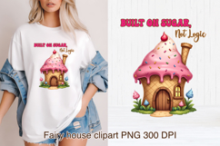 Cute fairy sweets house sublimation | Fairy house clipart Product Image 1