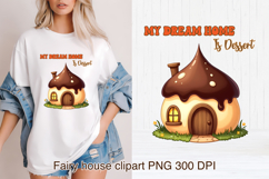 Cute fairy sweets house sublimation | Fairy house clipart Product Image 1