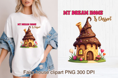 Cute fairy sweets house sublimation | Fairy house clipart Product Image 1