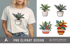 Watercolor Houseplant Pot Clipart Product Image 1
