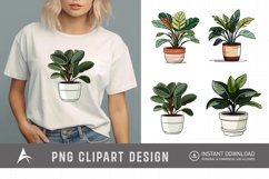 Watercolor Houseplant Pot Clipart Product Image 1