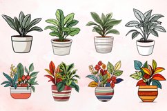Watercolor Houseplant Pot Clipart Bundle Product Image 3