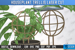 Houseplant Trellis Laser Cut Bundle, Wooden Garden Decor SVG Product Image 12