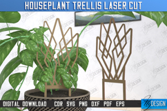 Houseplant Trellis Laser Cut Bundle, Wooden Garden Decor SVG Product Image 6
