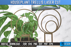 Houseplant Trellis Laser Cut Bundle, Wooden Garden Decor SVG Product Image 11