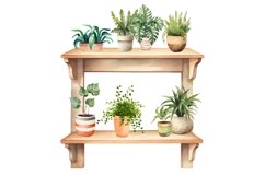 Watercolor 18 houseplants in pot. House plants clipart. Product Image 4