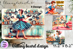Vintage Pin Up Cutting Board | Retro Housewife Product Image 1