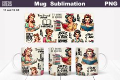Housewife Book Mug Sublimation | Book Lover Mug Wrap Product Image 1