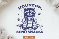 Houston Send Snacks SVG PNG, Raccoon Astronaut Trendy Art Product Image 1