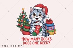 How many socks does one need PNG, Funny Christmas PNG Product Image 5