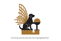 Papercut Halloween Dog with Cobweb Wings - Candy Holder SVG Product Image 3