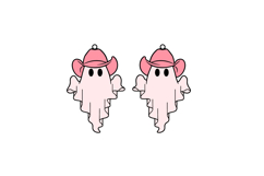 Howdy Boo Ghost Halloween Earrings Lasercut SVG Product Image 2
