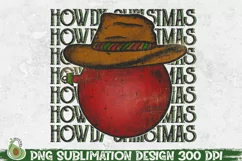 Howdy Christmas PNG, vintage country sublimation Product Image 1