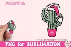 Howdy Christmas Png, Christmas Cactus Png Product Image 1