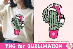 Howdy Christmas Png, Christmas Cactus Png Product Image 2