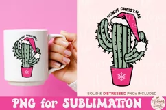 Howdy Christmas Png, Christmas Cactus Png Product Image 4