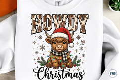 Howdy Christmas Highland Cow PNG Product Image 1