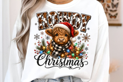 Howdy Christmas Highland Cow PNG Product Image 2
