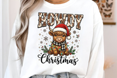 Howdy Christmas Highland Cow PNG Product Image 2