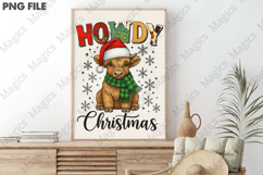 Howdy Christmas Highland Cow PNG Product Image 3