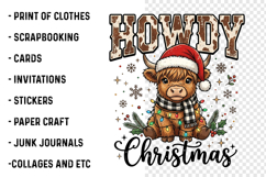 Howdy Christmas Highland Cow PNG Product Image 3