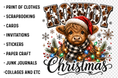 Howdy Christmas Highland Cow PNG Product Image 3