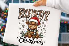 Howdy Christmas Highland Cow PNG Product Image 4