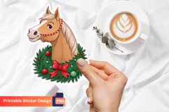 Howdy Christmas Horse Sticker, Holiday Horse Decor Product Image 1