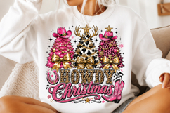 Howdy Christmas Png, Cowgirl Western Christmas Trees Product Image 2