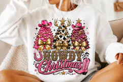 Howdy Christmas Png, Cowgirl Western Christmas Trees Product Image 2